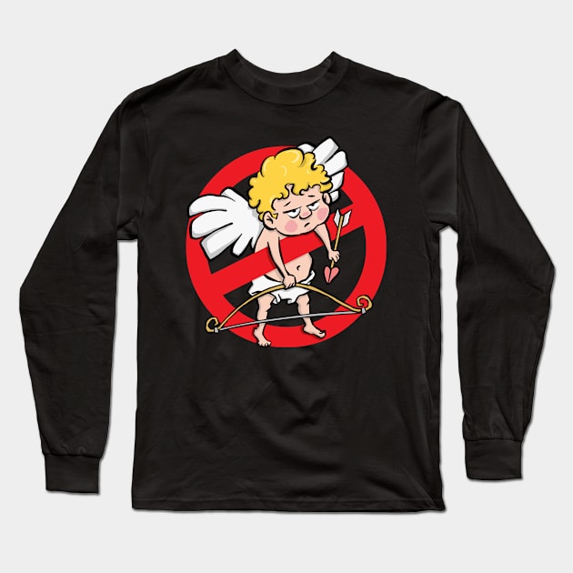 Down With Love Cupid Long Sleeve T-Shirt by Wondrous Variety